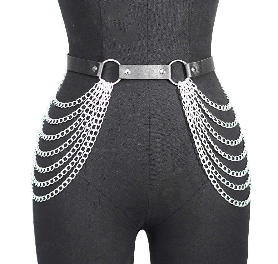Harnais érotique à chaînes métalliques - Image 3